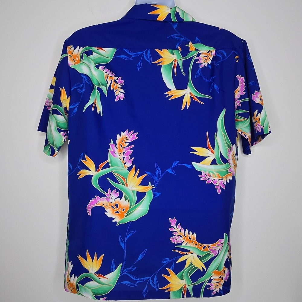 Vintage‎ 70s 80s Hilo Hattie Mens Shirt Large Polyester Hawaiian Button Paradise - Picture 4 of 7